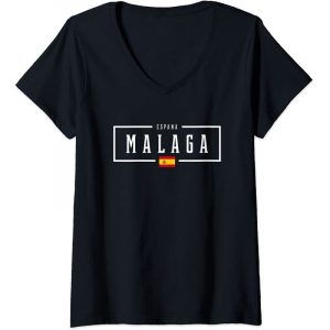 Camiseta cuello de V de mujer de Málaga España