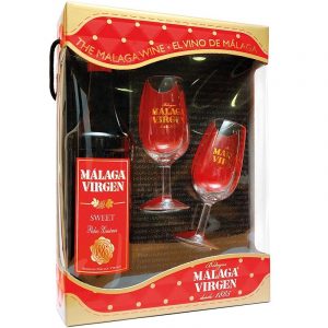 Estuche de Málaga Virgen Sweet - botella 75cl + 2 catavinos