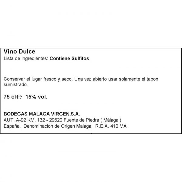 Málaga Virgen Vino Dulce Pedro Ximénez, 75cl